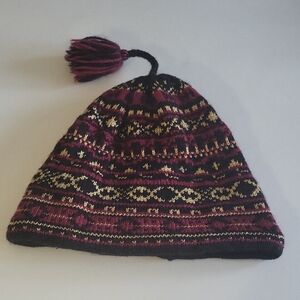 Colorful Knit Beanie with Tassel